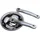 PEDALIER VTT P2R 7/8V. ALU ARGENT 170mm 42-34-24 AVEC PARE CHAINE (BOITIER 118mm)
