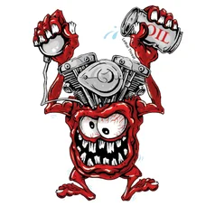 STICKER LETHAL THREAT MINI V-TWIN MONSTER (60x80mm)