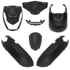 FAIRINGS/BODY PARTS FOR PEUGEOT 50 KISBEE- ALL MODELS 2 Stroke/4 Stroke 2010>2018 MATT BLACK (6 PARTS KIT)  -P2R-