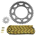 KIT CHAINE ADAPTABLE GILERA 50 GSM 2001>2003, 50 H@K 2001>2002, 50 ZULU 2001>2002  420  12X46  (DIAM COURONNE 100/115/8.25)  (DEMULTIPLICATION ORIGINE)   -AFAM-