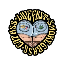 STICKER LETHAL THREAT MINI LIVE FAST, SMOKE GRASS (60x80mm)