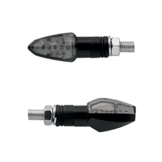 CLIGNOTANT MOTO TAAC FR17 9 LEDS FUME/NOIR (M8 / LONG 54mm / H 20mm) (PAIRE) QUALITE PREMIUM  -HOMOLOGUE ECE-