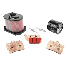 KIT ENTRETIEN MOTO ADAPTABLE YAMAHA 700 MT-07 2014> / TRACER 700 2016> / XSR 700 2016> / YZF-R7 2021> PLAQUETTE METAL FRITTE (PACK 7 PIECES) -SELECTION P2R PREMIUM