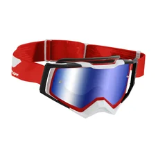 MASQUE/LUNETTES CROSS PROGRIP 3309 FL RAPID MULTILAYERED ROUGE/BLANC/NOIR ECRAN MIROIR BLEU ANTI-RAYURES/ANTI U.V./ANTI-BUEE (HOMOLOGUE CE-EN-N° AC-96025 REV.2)