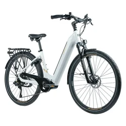 VELO ELECTRIQUE/VAE CITY 28 LEADER FOX VIVALO MIXTE BLANC 9V MOTEUR CENTRAL BAFANG M420 36V 80Nm BATTERIE 15Ah (18'' - H46cm - TAILLE M - POUR ADULTE DE 168cm à 178cm)