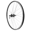ROUE VTC PATIN BLOCAGE 700 x 35 - 28" M260 ARRIERE NOIR RENFORCE MOYEU SHIMANO DEORE NOIR CASSETTE 9/10V SPECIAL LOUEUR (JANTE DOUBLE PAROI AVEC OEILLETS) JANTE 19C 32 RAYONS NOIRS - RESISTE 140KGS