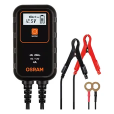 CHARGEUR DE BATTERIE ET MAINTIEN DE CHARGE OSRAM BATTERY CHARGE 904 AUTOMATIQUE 6/12V (CONVIENT POUR TOUTES BATTERIES AU PLOMB CONVENTIONNELLES, SANS ENTRETIEN, LITHIUM,  AGM ET GEL JUSQU'A 90Ah)
