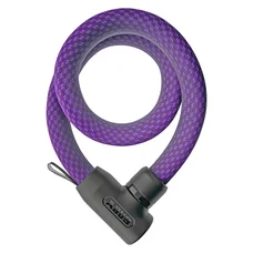 ANTIVOL VELO CHAINE A CLE ABUS YARNIT 4004K DIAM 24 mm LONGUEUR 110 cm AVEC SERRURE INTEGREE VIOLET -NIVEAU SECURITE 7