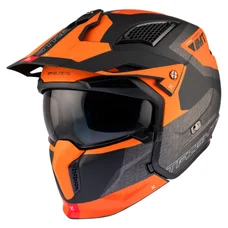 CASQUE TRIAL MT STREETFIGHTER SV S TOTEM B4 GRIS/ORANGE MAT   S  SIMPLE ECRAN TRANSPARENT TRANSFORMABLE AVEC MENTONNIERE AMOVIBLE (LIVRE AVEC UN ECRAN SUPPLEMENTAIRE DARK) (ECE 22.06)