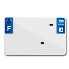 PLAQUE IMMATRICULATION MOTO TIFLEX ALU PREPERCEE 210x130 DEP. 02 VIERGE (VENDU PAR 10)