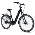 VELO ELECTRIQUE/VAE CITY 29 LEADER FOX TERTIUM 2025 MIXTE NOIR BRILLANT 8V SHIMANO NEXUS MOTEUR CENTRAL BAFANG M420 36V 80Nm BATTERIE 15Ah (18'' - H45,7cm - TAILLE M - POUR ADULTE DE 168cm à 178cm)