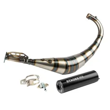 POT 50 A BOITE STAGE6 STREETRACE POUR DERBI 50 SENDA DRD/MINARELLI 50 AM6  (PASSAGE BAS)  (SILENCIEUX NOIR CNC)