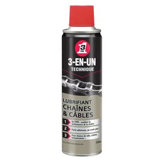 LUBRIFIANT 3-EN-UN PTFE POUR CHAINE ET CABLE (AEROSOL 250 ml)