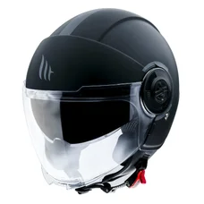 HELMET-OPEN FACE MT VIALE SV DOUBLE VISORS - MATT BLACK SOLID   S