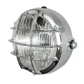 PHARE/PROJECTEUR CYCLO UNIVERSEL ROND AVEC GRILLE CHROME DIAM 105mm (EMPLACEMENT 2 AMPOULES P26s + TEMOIN)  -HOMOLOGUE-  -SELECTION P2R-