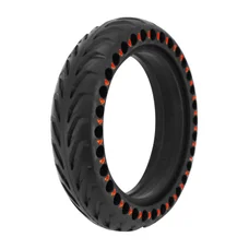 PNEU TROTTINETTE PLEIN FLECHE ALVEOLE 8.5 X 2.00 NOIR ET ROUGE - LARGEUR INTERIEUR 34 mm