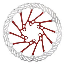 DISQUE DE FREIN TROTTINETTE 6 TROUS DIAM 160mm ARGENT/ROUGE (WAVES) -SELECTION P2R