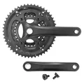 PEDALIER ROUTE P2R 8/9V. ALU NOIR 170mm 50-39-30 (BOITIER 116mm) PLATEAUX DEMONTABLES