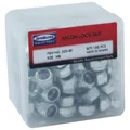 ECROU 6 PANS NYLSTOP/FREIN  M8  (BOITE DE 100 PIECES)  -P2R-