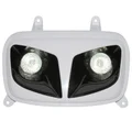 TWIN HEADLIGHTS REPLAY RR8 FOR MBK 50 BOOSTER 2004>/YAMAHA 50 BWS 2004> WHITE/BLACK - 2 HALOGEN BULBS 20W **