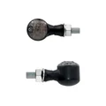 CLIGNOTANT MOTO TAAC FR15 7 LEDS FUME/NOIR ALU (M10 / LONG 42mm / H 27mm) (PAIRE) QUALITE PREMIUM  -HOMOLOGUE ECE-