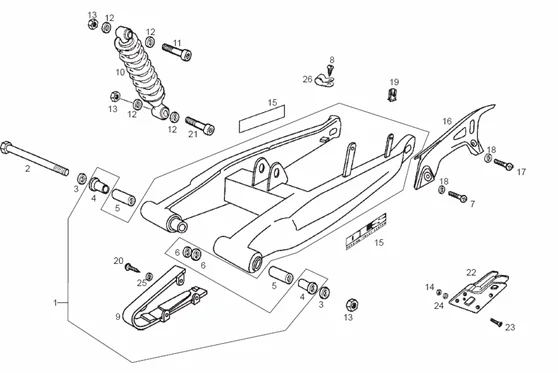 Fourche arriere - Amortisseur