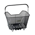 REAR BASKET- STEEL WIRE - RACKTIME BASK IT BLACK - WITH HANDLE FOR CARRIER (43x29x31 cm) - COMPATIBLE RACKTIME SNAP-IT SYSTEM