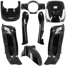 FAIRINGS/BODY PARTS FOR SYM 50 FIDDLE 2 Stroke/4 Stroke 2011>2021, SYM 125 FIDDLE 2 2010>2014 GLOSS BLACK (8 PARTS KIT)  -P2R-