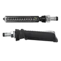 CLIGNOTANT SEQUENTIEL MOTO AVOC FUJI 12 LEDS BASE ABS TRANSPARENT/NOIR (L 79mm / H 11mm / L 18mm) (HOMOLOGUE E) (PAIRE)