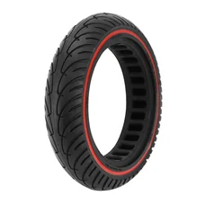 PNEU TROTTINETTE PLEIN  8.5 X 2.00 NOIR LISERET ROUGE - LARGEUR INTERIEUR 37 mm