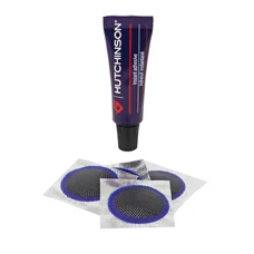 REPAIR KIT -  FOR BICYCLE TUBELESS TYRE - MTB HUTCHINSON - INSIDE MOUNTING PATCHES - IN BOX : 3g GLUE + 4 PATCHES 25mm)