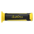 REVETEMENT POIGNEE DOMINO MOTO ON ROAD A350 GRIS ANTHRACITE/JAUNE OPEN END 120mm (PAIRE)