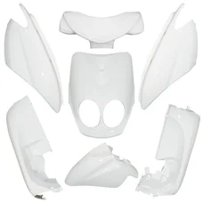 CARROSSERIE/CARENAGE SCOOT ADAPTABLE MBK 50 OVETTO 2011> COMPTEUR DIGITAL/YAMAHA 50 NEOS 2011> COMPTEUR DIGITAL  BLANC BRILLANT (KIT 7 PIECES)  -P2R-