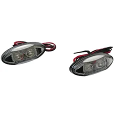 CLIGNOTANT UNIVERSEL REPLAY MINI OVALE 2 LEDS TRANSPARENT/CARBONE (L 60mm / H 25mm / L 15mm) (HOMOLOGUE CE) (PAIRE)