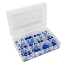 COSSE ELECTRIQUE PRE-ISOLEE UNIVERSELLE BLEU POUR SECTION FIL1,5 à 2,5 Mm² (ASSORTIMENT)  (COFFRET DE 165 PIECES)  -P2R-
