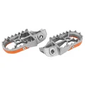 REPOSE-PIED/CALE PIED AVANT MOTO OFF ROAD ADAPTABLE KTM 125 SX 2016>2022, 250 SX-F 2016>2022, 250 XC-F 2016>2022, 350 EXC-F 2017>2022, 450 EXC-F 2017>2022 ACIER ARGENT/ORANGE  -BUZZETTI-