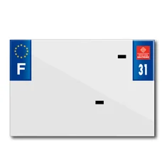 PLASTIC STRIP FOR PVC LICENSE PLATE WITH BUSINESS NAME (MOTORBIKE FORMAT 210X145)-DEPT 31/EUROPE (SOLD PER UNIT)