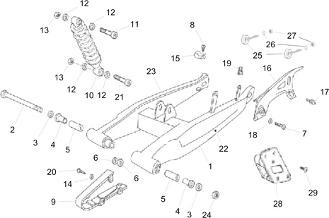 Fourche arriere - Amortisseur