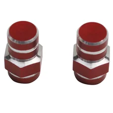 BOUCHON DE VALVE SCOOT/CYCLO REPLAY VS 6 PANS ROUGE  (PAIRE)