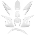 FAIRINGS/BODY PARTS FOR DERBI 50 SENDA XTREME 2018>/GILERA 50 RCR 2018>, SMT 2018> GLOSS WHITE (8 PARTS KIT)  -P2R-