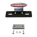 SUPPORT DE PLAQUE IMMATRICULATION AVEC FEU 50 A BOITE/MOTO METAL FEU FUME/NOIR A LEDS (STOP + POSITION + ECLAIRAGE PLAQUE) (L 105mm / H 22mm / L 40mm) (HOMOLOGUE CE)  -REPLAY-