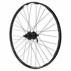 WHEEL FOR MTB - 26" DISC KARMA - Rear - Black - Eyelets - SHIMANO HUB M475 6 Holes for CASSETTE SHIMANO/SRAM 10/9/8 Speed -Black spokes.