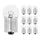 AMPOULE/LAMPE STANDARD  6V 10W CULOT BA15s NORME R10W GRAISSEUR BLANC (FEU DE POSITION) (BOITE DE 10)  -FLOSSER-