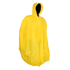 RAIN PONCHO - ADULT - P2R PVC YELLOW - WITH HOOD+ CARRYING BAG - HIGH QUALITY