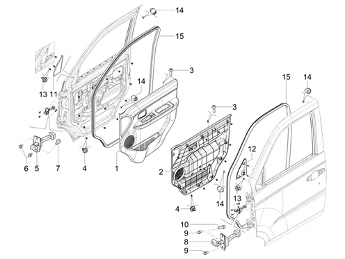Composants des portes avant