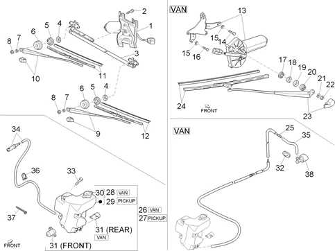 Essuie-glaces avant et arrière