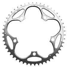 PLATEAU ROUTE 5BRA D.130 STRONGLIGHT 50DTS EXTERIEUR ARGENT ALU 7075 TYPE SHIMANO  9/10V.