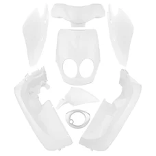 CARROSSERIE/CARENAGE SCOOT ADAPTABLE MBK 50 OVETTO 2011> COMPTEUR DIGITAL/YAMAHA 50 NEOS 2011> COMPTEUR DIGITAL BLANC BRILLANT (KIT 8 PIECES) -P2R