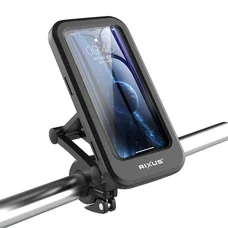 ETUI SUPPORT SMARTPHONE/TELEPHONE RIXUS UNIVERSEL ETANCHE NOIR AVEC FIXATION A COLLIER SUR CINTRE (VENDU A L'UNITE) -RXHM52