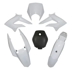 FAIRINGS/BODY PARTS FOR 50cc MOTORBIKE   DERBI 50 SENDA DRD 2011> WHITE GLOSS  (KIT 5 PIECES) SELECTION P2R